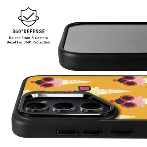 Bouffants and Broken Hearts Ice Cream with Shades Galaxy S25 Kickstand Case